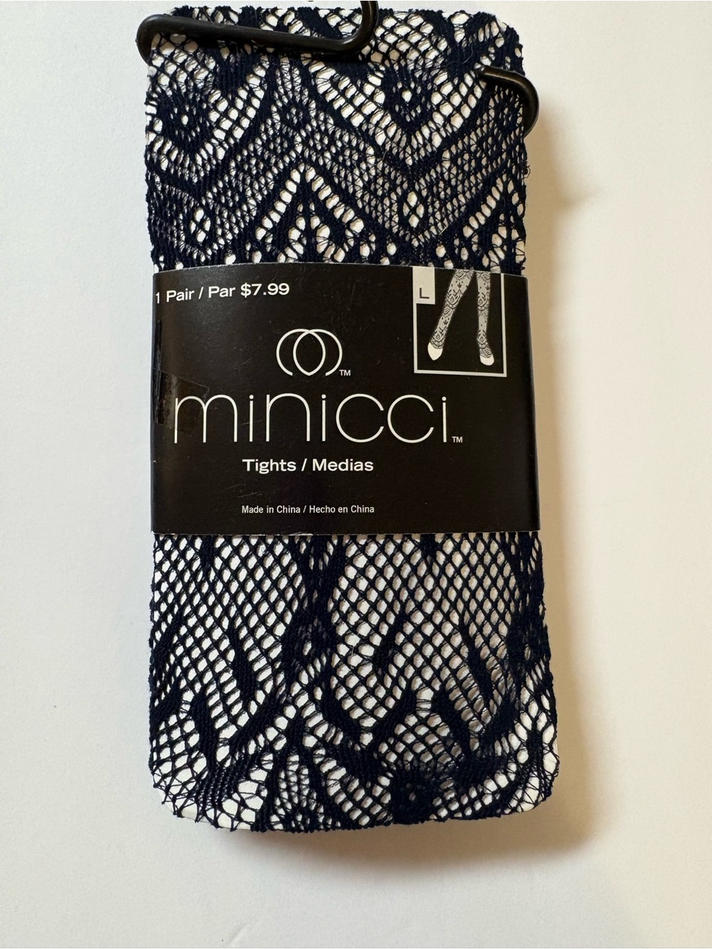 Minicci Navy Lace Fishnet Tights L